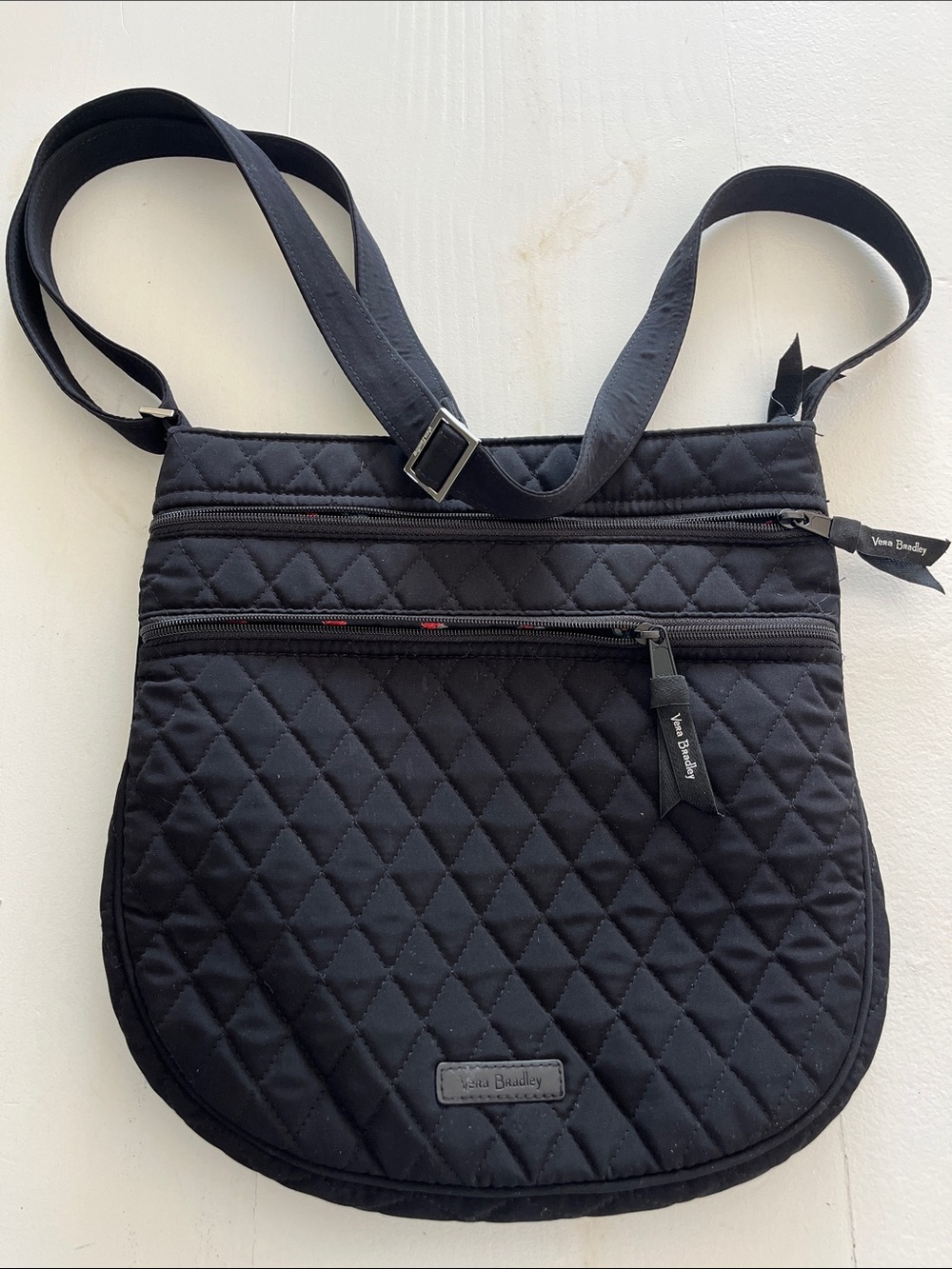 Vera Bradley Black Quilted Crossbody Shoulder Bag